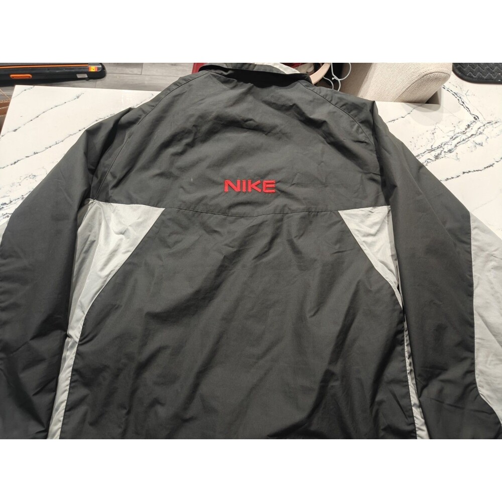 Nike Vintage Track Fleece Lined Jacket Colorblock Black Spellout XXL Y2K 90s